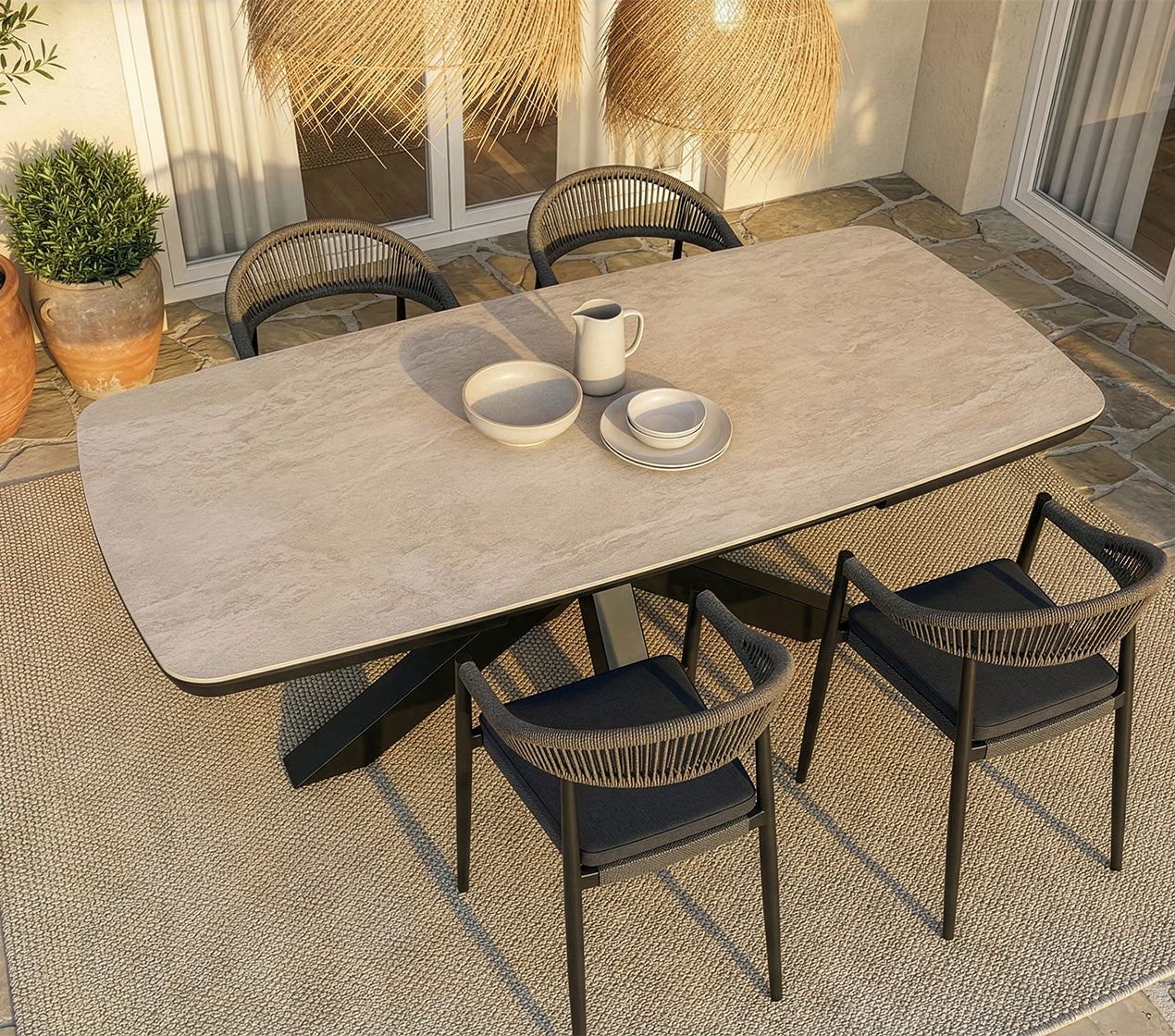 Mesa Extensível 4-6 Lugares 180-220x76cm ARCÃO