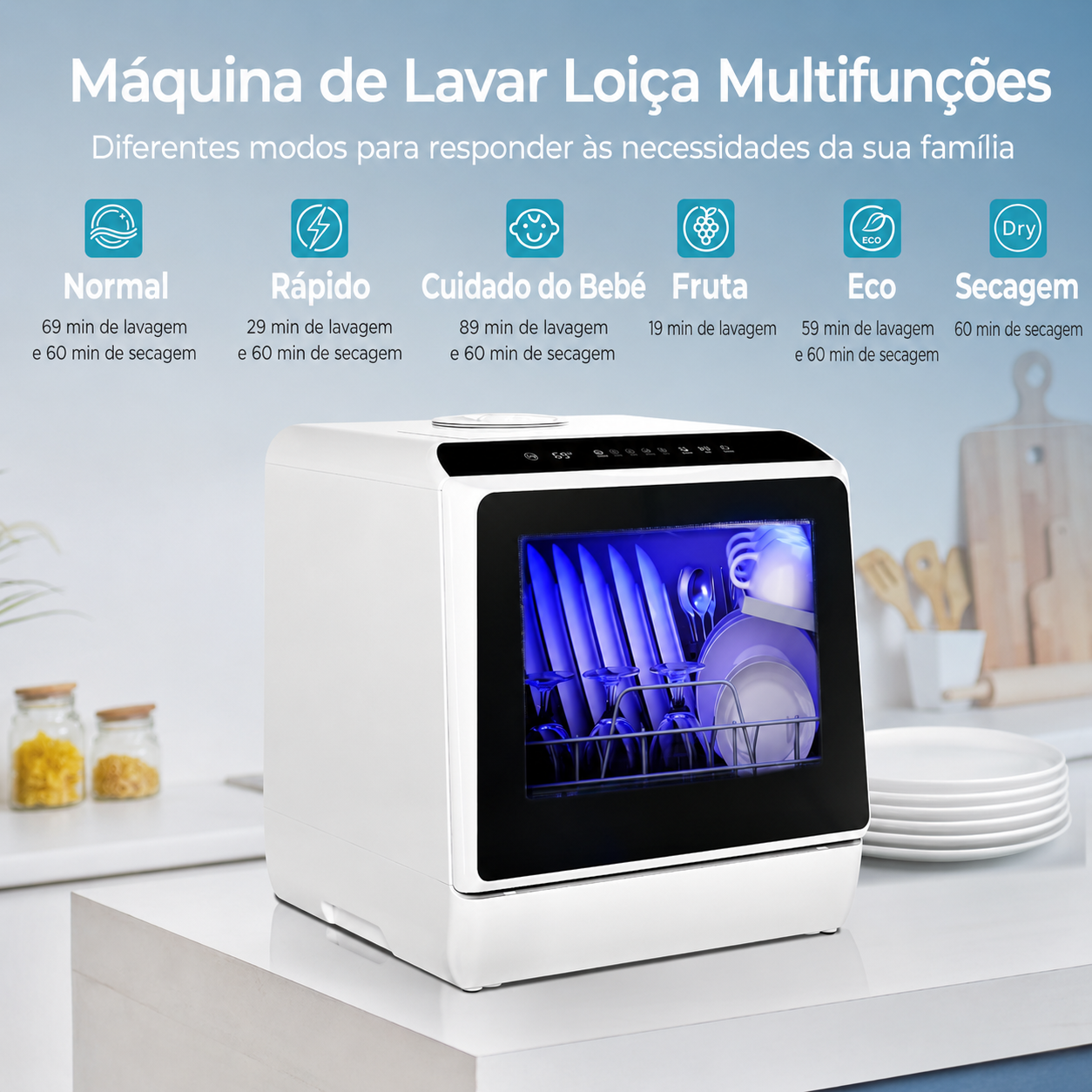 Máquina de lavar loiça portátil sem instalação fixa