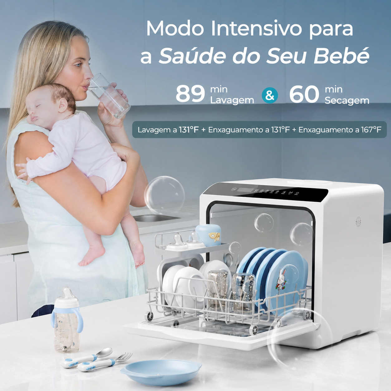 Programas da máquina de lavar loiça portátil
