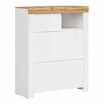 Sapateira Sonsoru 119 (Branco + Branco brilhante + Carvalho wotan)