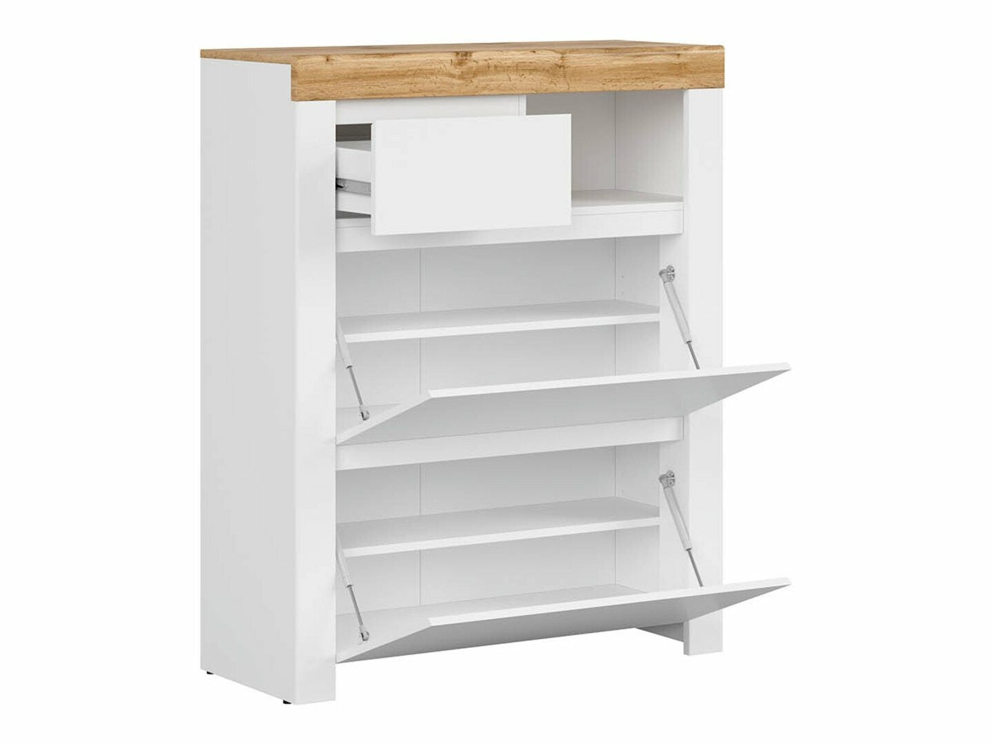 Sapateira Sonsoru 119 (Branco + Branco brilhante + Carvalho wotan)